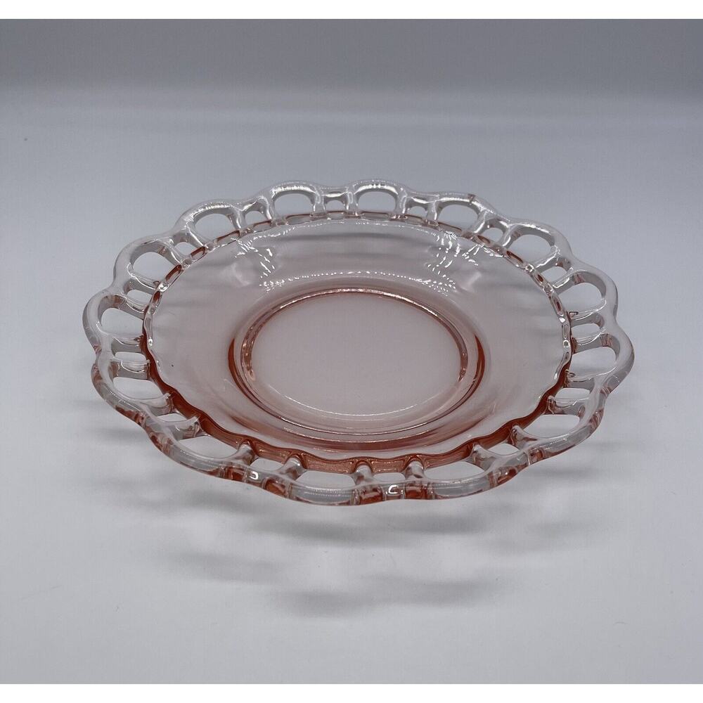 9” Shallow Round Bowl Open Work Pink by Lancaster
